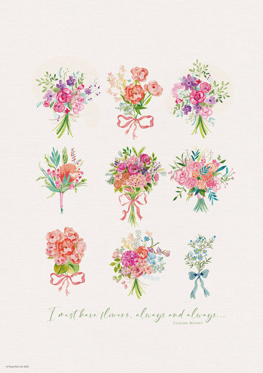 I must have flowers  Archival A4 Print (Copy)